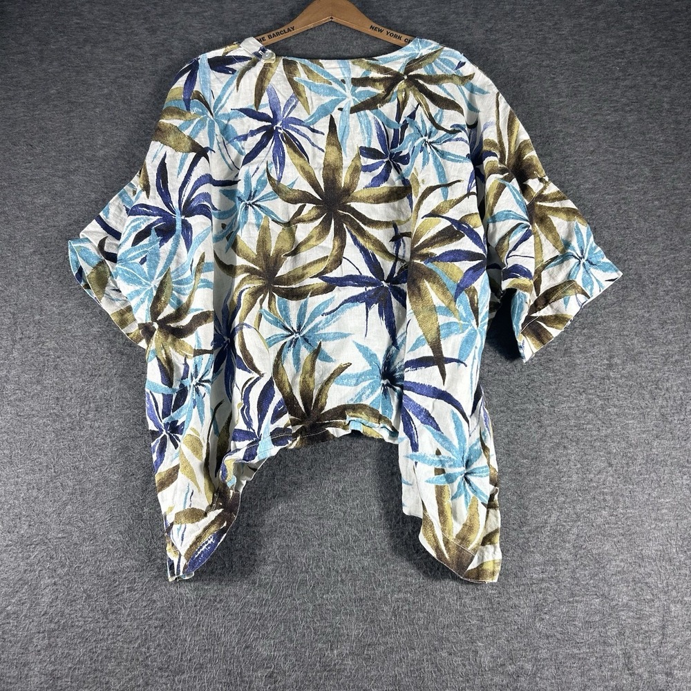 Lantana Womens Lagenlook Oversized 100% Linen Top Beach Lightweight Resort USA L